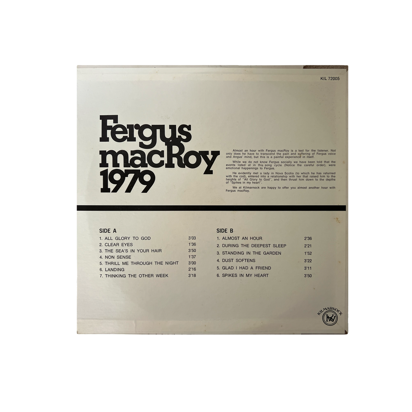 Almost an Hour With Fergus Macroy Vinyl